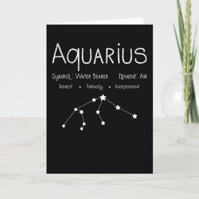 Cartão Aquarius Horoscope Astrology - Sinal de Estrela -  (Frente)