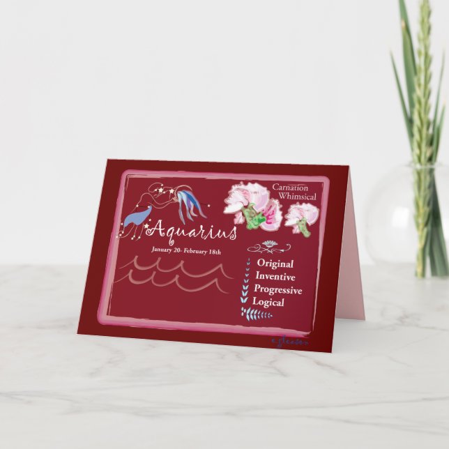 Cartão Aquarius January Greeting Card (Frente)
