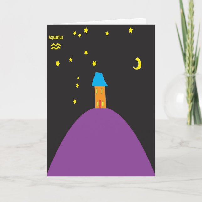 Cartão Aquarius star sign birthday card (Frente)