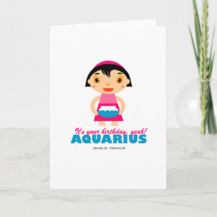 Cartão Aquarius Zodiac para crianças