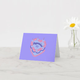 Cartão Aquarius Zodiac Pastel Heart Cake