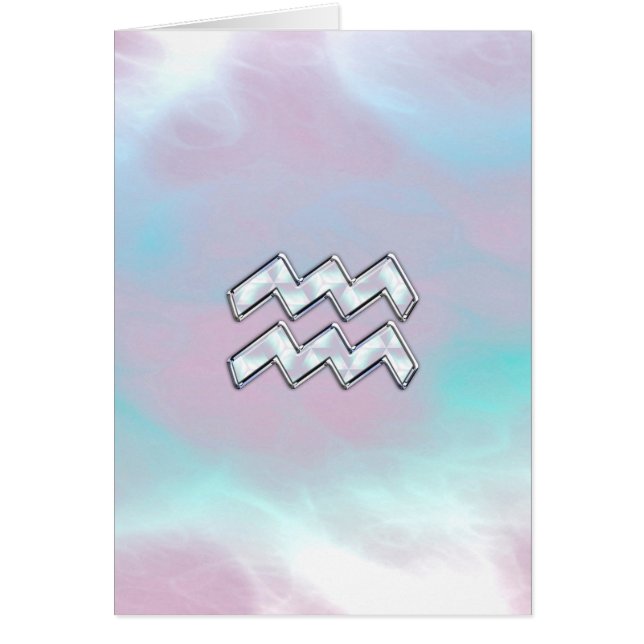 Cartão Aquarius Zodiac Símbolo da Mãe de Pearl Nacre (Frente)