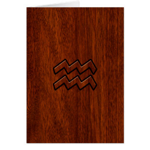 Cartão Aquarius Zodiac - Sinal Mahogany Style