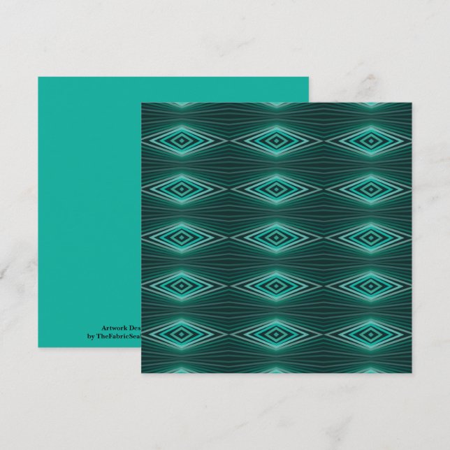 Cartão Aquatic Colors In Angled Watercolor Paint Stripes (Frente/Verso)