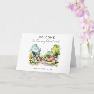 Cartão Aquecimento de Casa Bem-vindo à Vizinhança Imobili