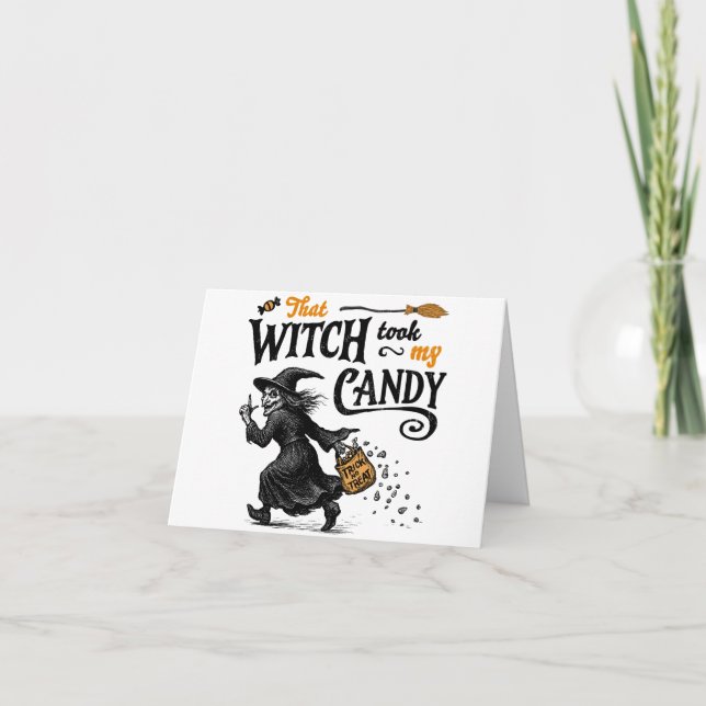 Cartão Aquela Bruxa Levou Meu Docinho (Frente)