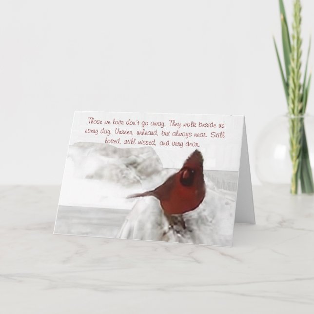 Cartão "Aqueles que amamos não vão embora" (Frente)