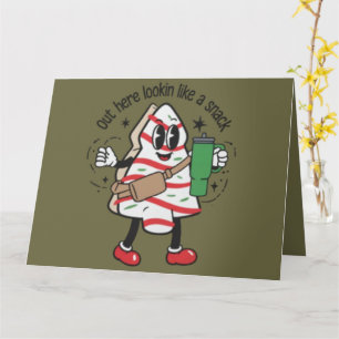 Cartão Aqui fora parecendo um lanche Bolo de árvore de Na