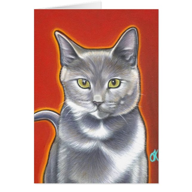 Cartão Aqui gatinho do gatinho! (Frente)