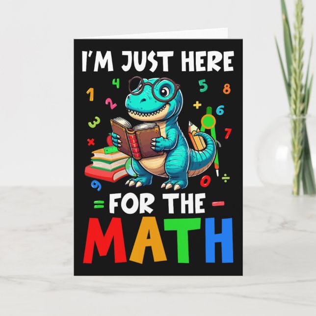Cartão Aqui Para a Matemática Cute T-rex Contando Número  (Frente)