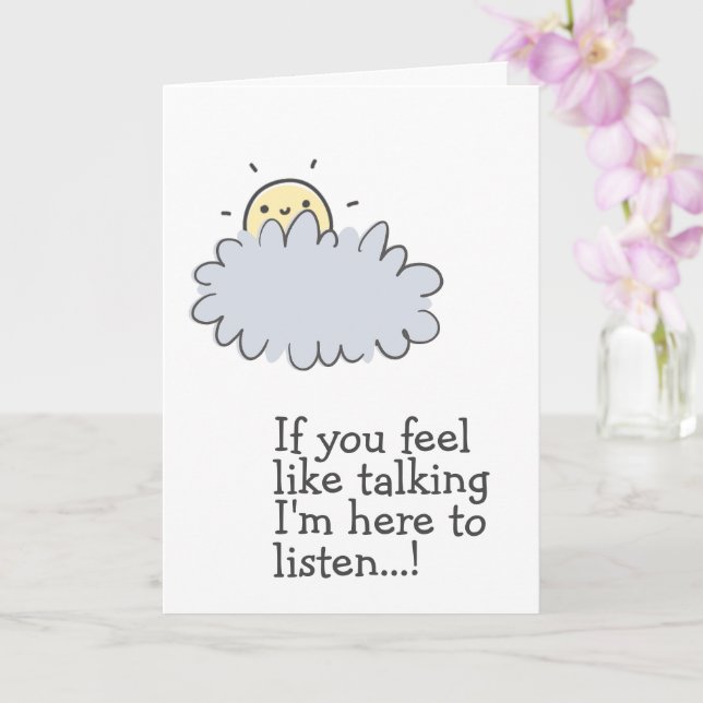 Cartão Aqui para escutar! Eu tenho você! Suporte para Can (Orquídea)