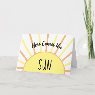 Cartão Aqui vem a placa de saudação do Sol