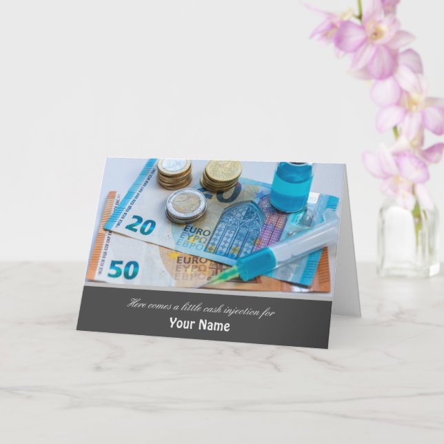 Cartão Aqui vem uma pequena injeção de dinheiro para você (Orquídea)