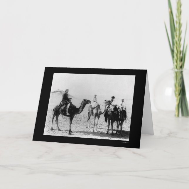 Cartão Árabes em Camelos no Deserto do Saara 1914 (Frente)