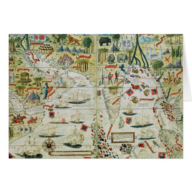 Cartão Arábia e India, de "do atlas Miller", c.1519 (Frente Horizontal)