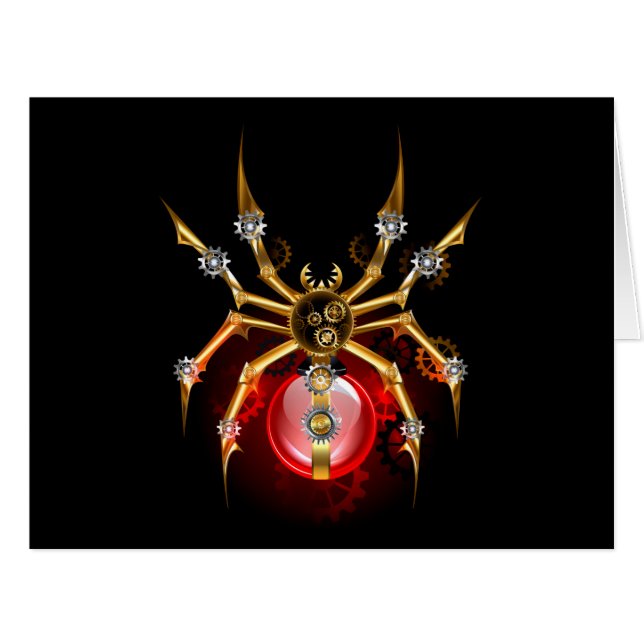 Cartão Aranha-do-galo em preto (Frente horizontal)