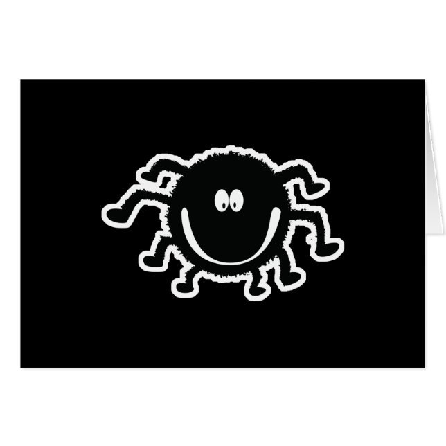 Cartão aranha felpudo fofa (Frente Horizontal)