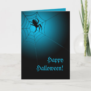 Cartão Aranha Negra Feliz Halloween na Web