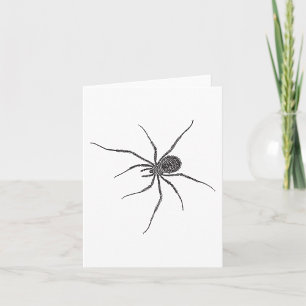 Cartão Aranha Preta de Pernas Longas Aranha Assustadora