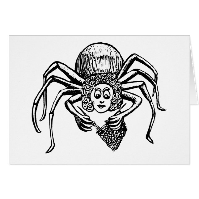 Cartão Aranha-tricô (Tess) - Branco (Frente Horizontal)