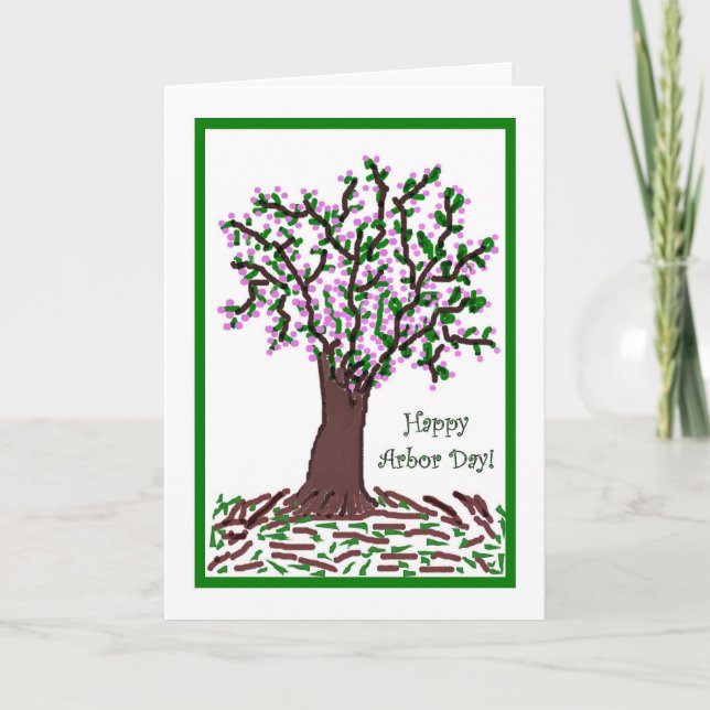 Cartão Arbor Day Card Artistic Blooming Tree (Frente)
