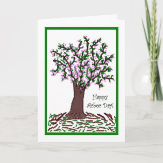 Cartão Arbor Day Card Artistic Blooming Tree