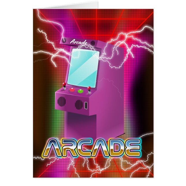 Cartão Arcade retrô dos anos 80 (Frente)