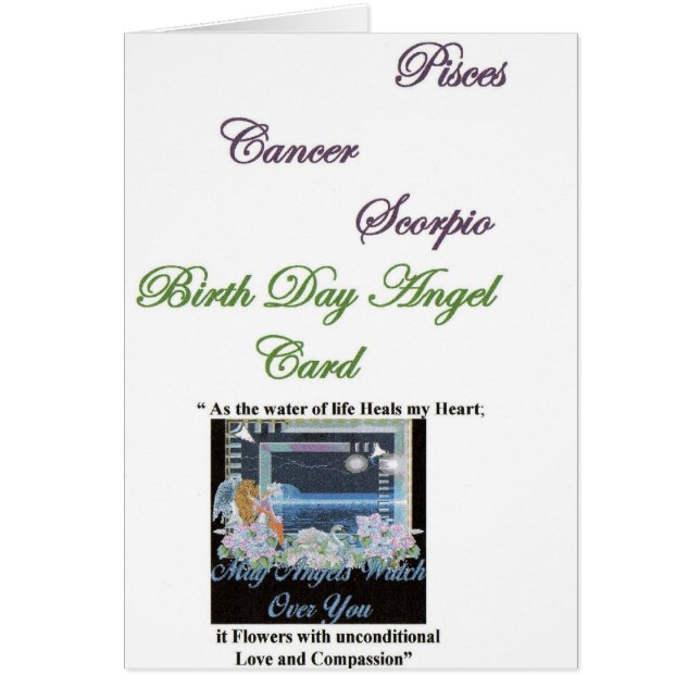Cartão Arcanjo dos peixes, cancer de Gabriel, Escorpião (Frente)