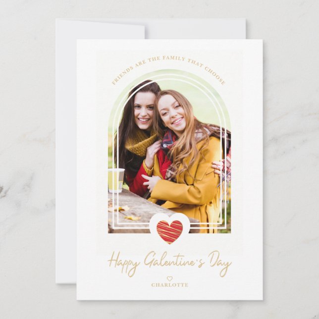 Cartão Arch Effect Red Heart Friends Happy Galentine's  (Frente)