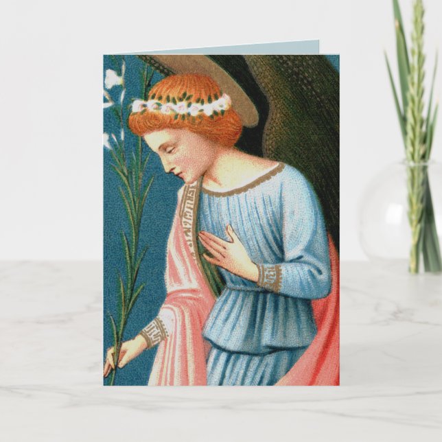 Cartão Archangel Gabriel, Anunciação do Lippi (Detalhe) (Frente)