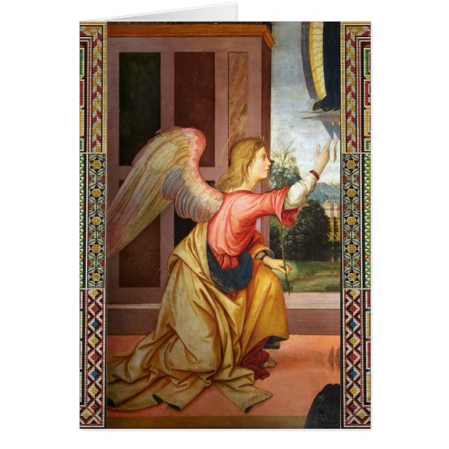 Cartão ARCHANGEL GABRIEL por FILIPPINO LIPPI Natal (Frente)