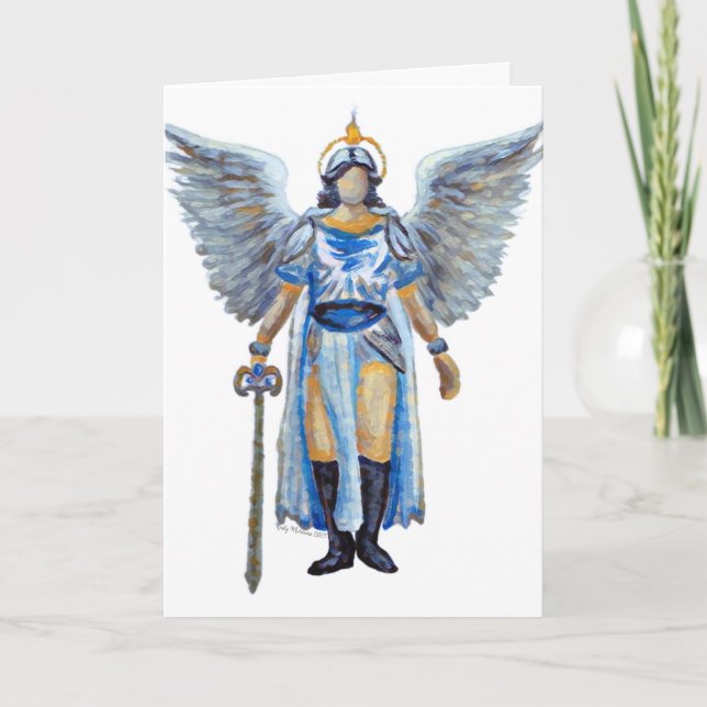 Cartão Archangel Michael Guardian Angel Protection Sword (Frente)