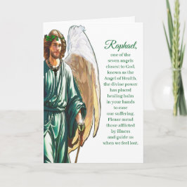 Cartão Archangel Raphael Healing Angel Prayer Card –White