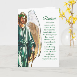Cartão Archangel Raphael Healing Angel Prayer Card –White