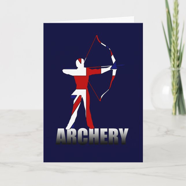 Cartão Archery British flag Archer UK GB (Frente)