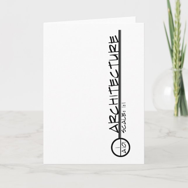 Cartão Architecture Drawing Title Greeting Card (dark) (Frente)
