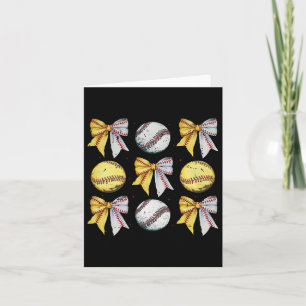 Cartão Arco Coquette Funny Game Day Baseball Sofbal