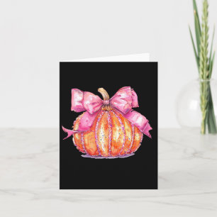 Cartão Arco de Abóbora Coquette Bola de Disco Fofa Menina