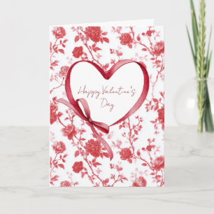 Cartão Arco de Amor Coração Floral Vermelho