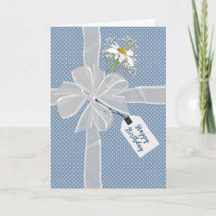 Cartão Arco de aniversário com Daisy em Gingham