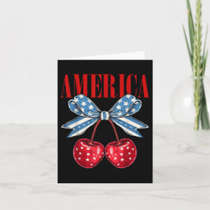 Cartão Arco de Cherry Patriótico Americano Bandeira 4t