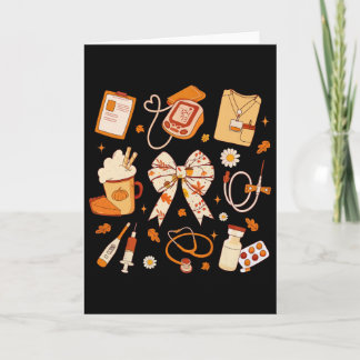 Cartão Arco de coquete estetoscópio de queda agradecida