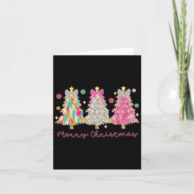 Cartão Arco de Coquette Felry Christmas Xmas Tree Family  (Frente)