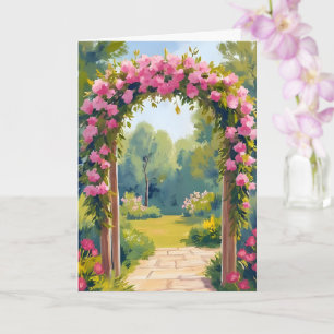 Cartão Arco de Flores de Casamento Pintura de Casamento