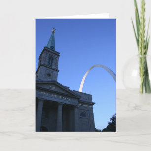 Cartão Arco de St Louis com igreja