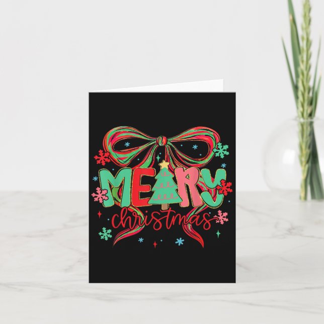 Cartão Arco Feliz Natal Floco de Neve Xmas Pajama (Frente)