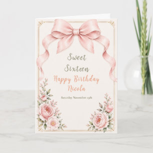 Cartão Arco Floral Coquete Sweet Sixteen