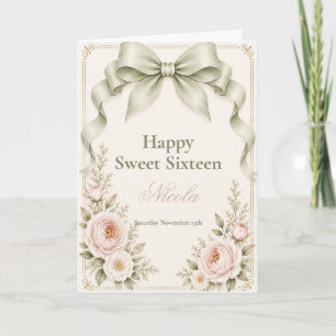Cartão Arco Floral Coquete Sweet Sixteen