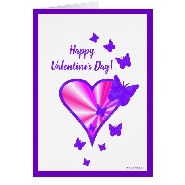 Cartão Arco-Íris Coração e Borboleta (Frente)