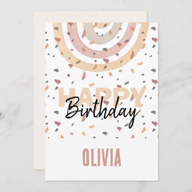 Cartão Arco-Íris Cujo Lixo Fala Aquarela (Frente/Verso)